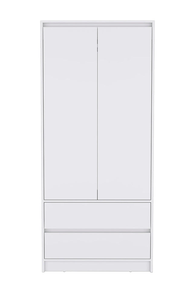 Armoire Closher, Two Drawers, White Finish-We Have Furniture-Urbanheer