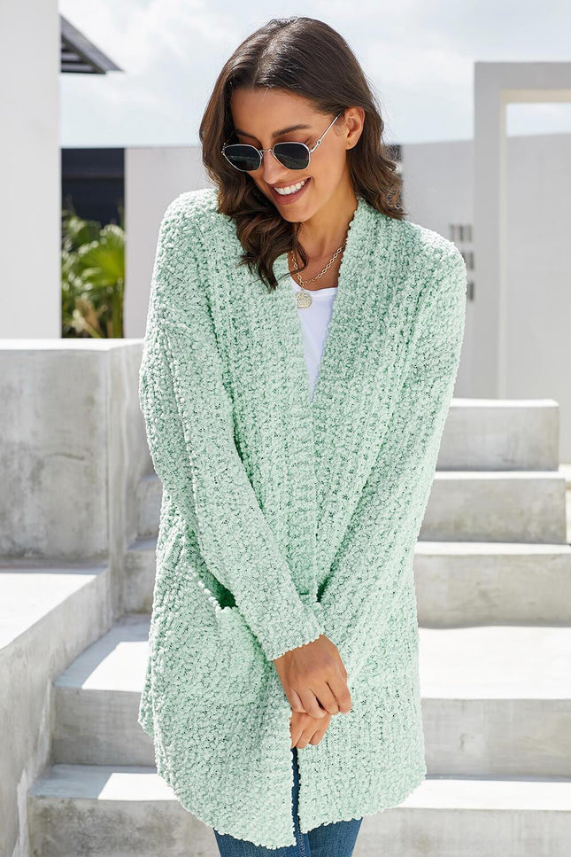 Homegrown Pebble Textured Cardigan-Stay Warm in Style-MINT-S-Urbanheer