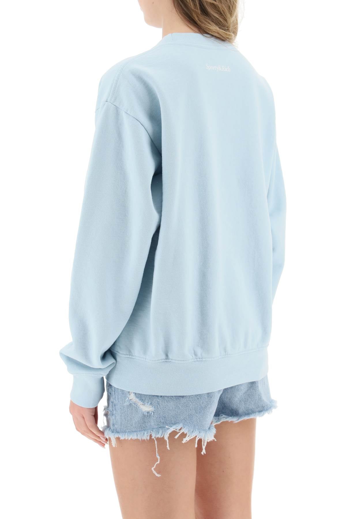 Sporty rich crew-neck sweatshirt with lettering print-Sporty & Rich-L-Urbanheer