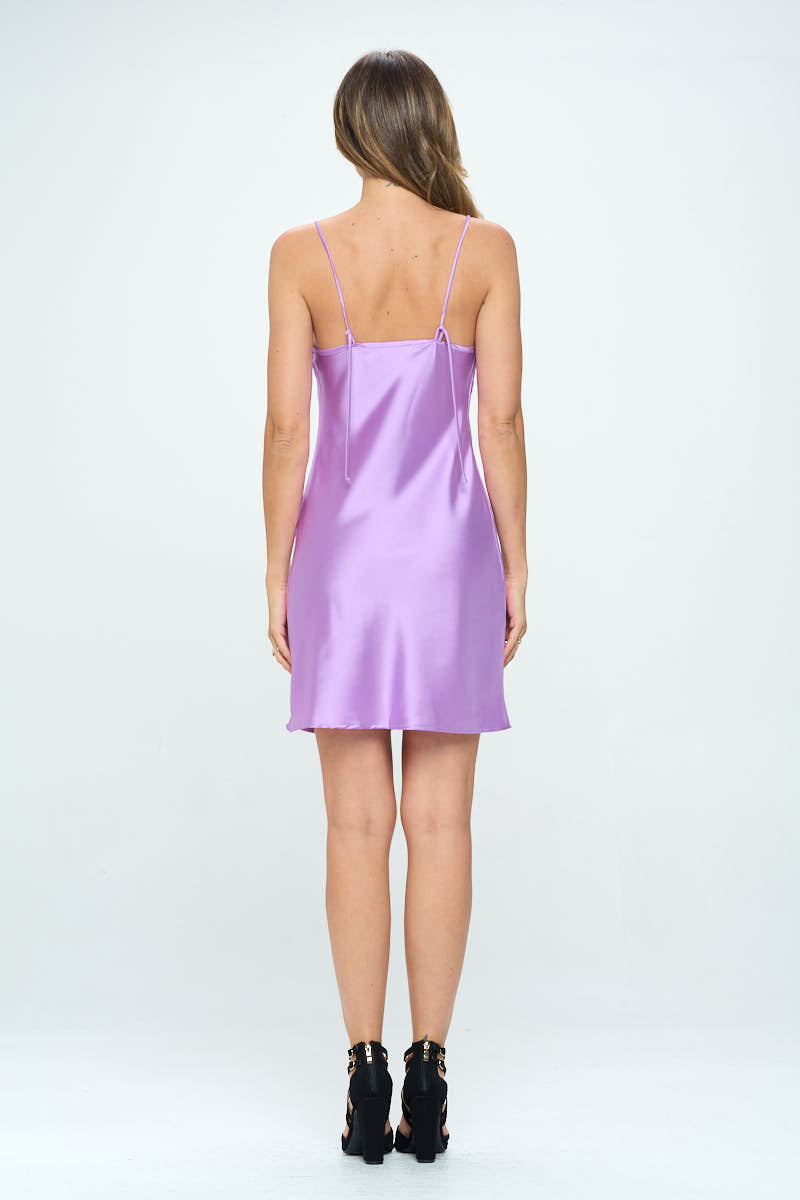 Solid Heavy Bias Cut Satin Slip Dress-Renee C.-LARGE-NEON LAVENDER-Urbanheer