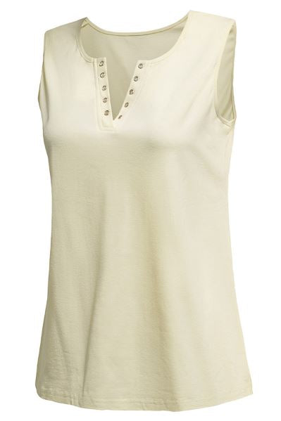 Kalea V Neck Tank Top-UHXSW-KHAKI-SMALL-Urbanheer
