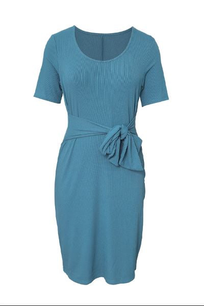 Kali Tie Front Dress-UHXSW-BLUE-SMALL-Urbanheer