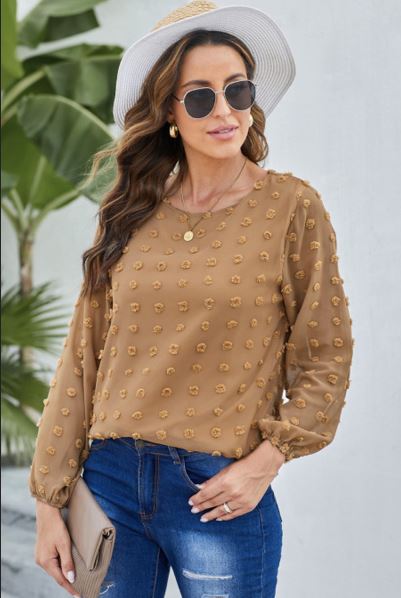 Rumi Long Sleeve Top-UHXSW-BROWN-SMALL-Urbanheer