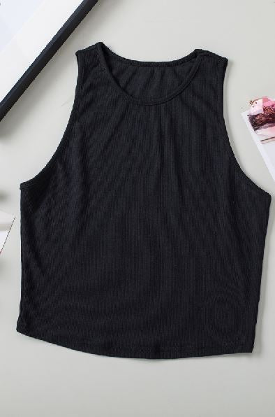 Zuri Rib Knit Crop Top-UHXSW-BLACK-SMALL-Urbanheer