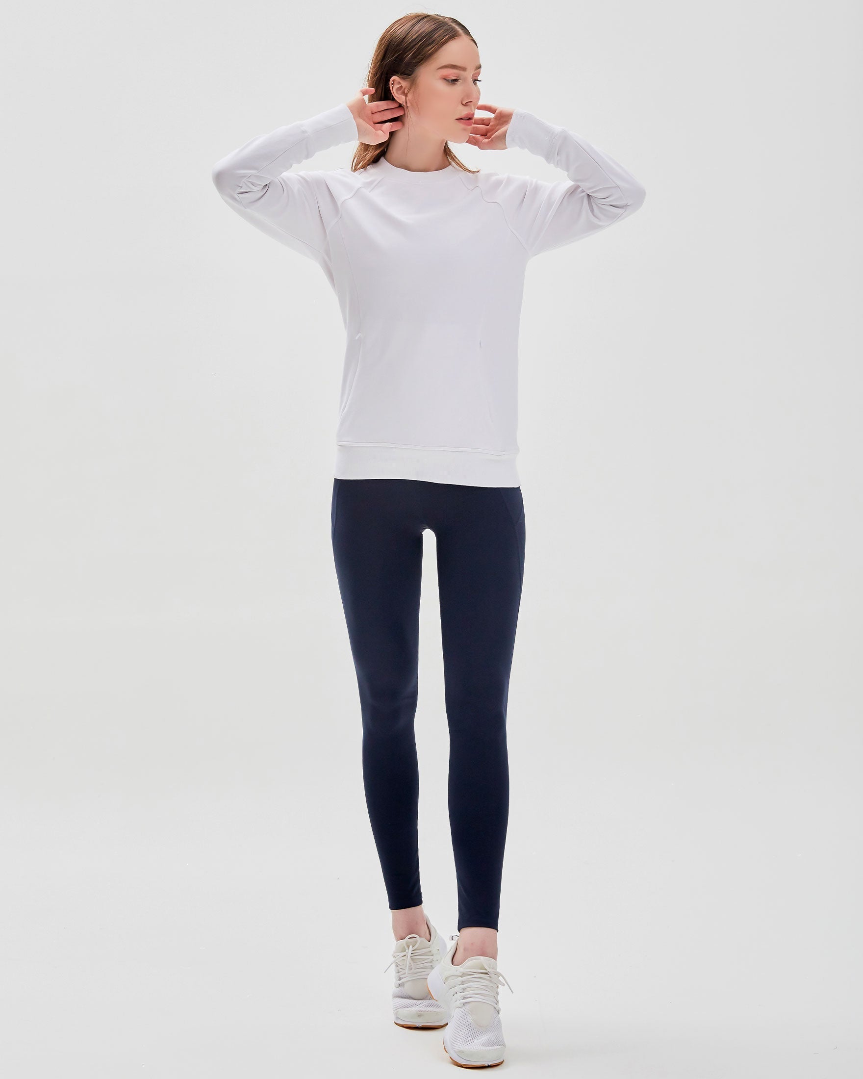 City Zip Slim Crewneck-Rebody-Brilliant White-XS-Urbanheer