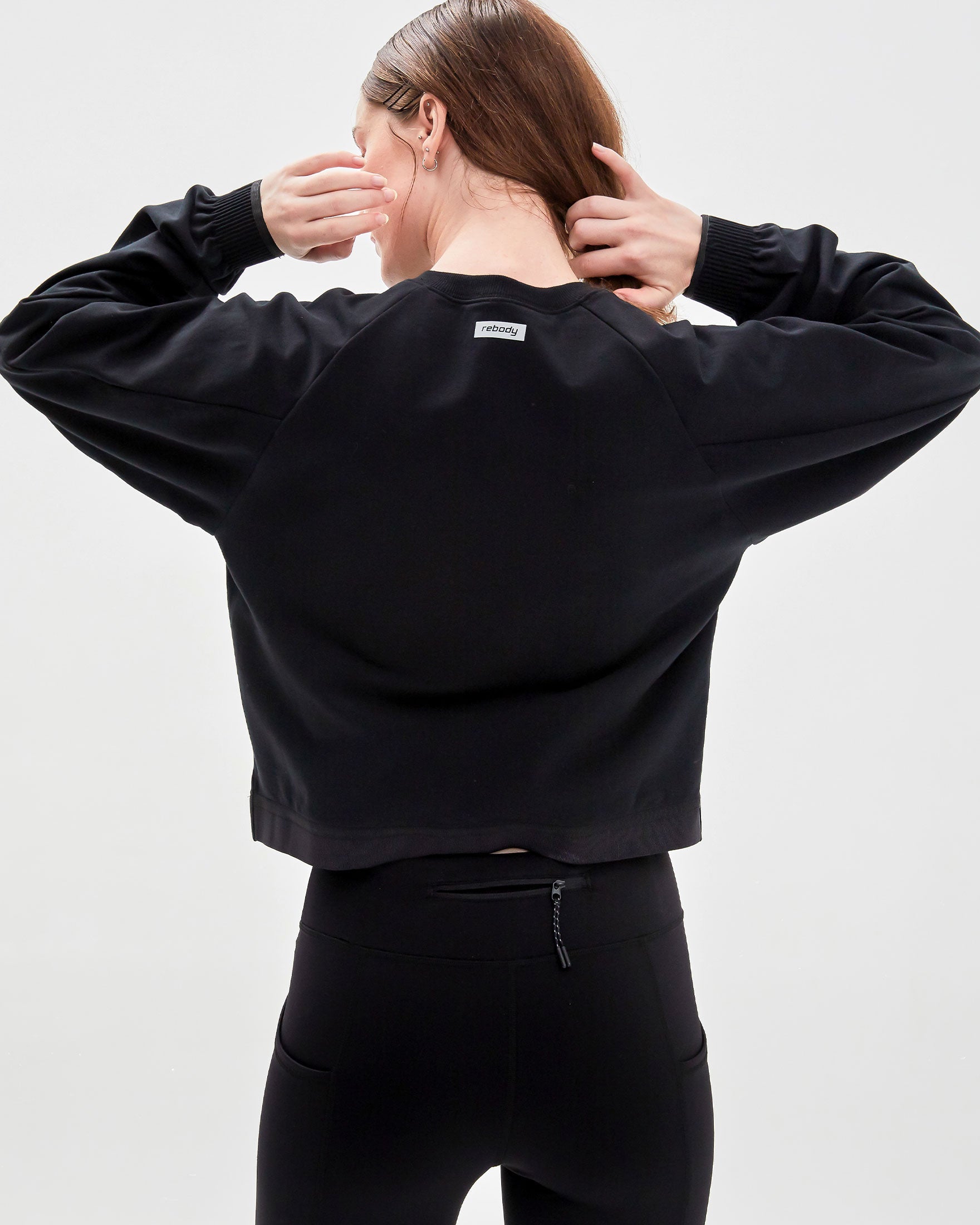 City Zip Crop Crewneck-Rebody-Black-XS-Urbanheer