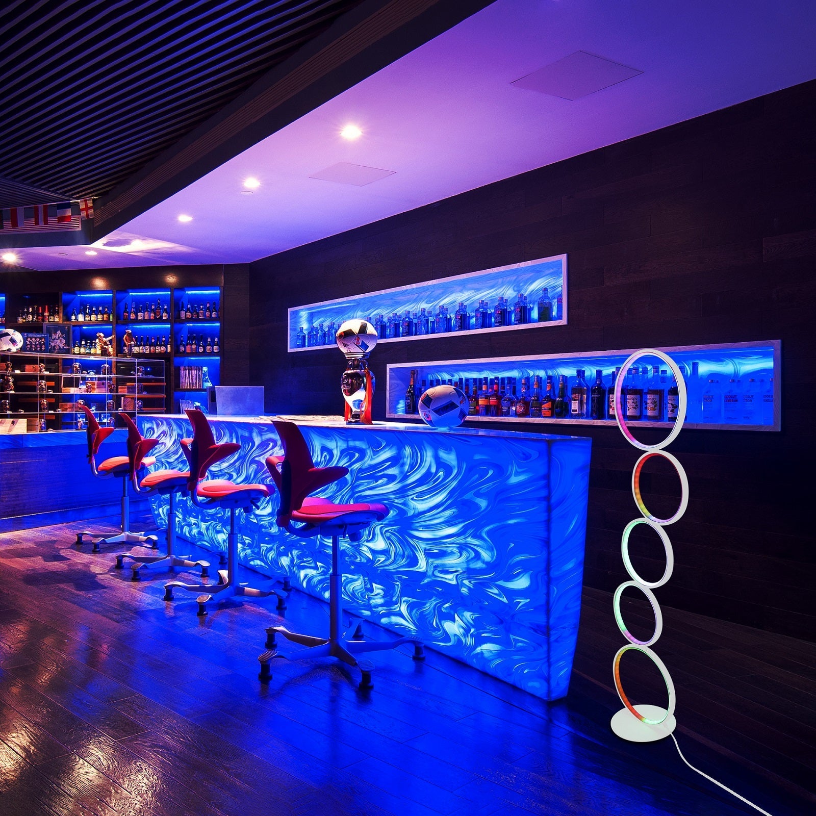 Rgb Minimalist Circular Floor Lamp-EP LIGHT-Urbanheer