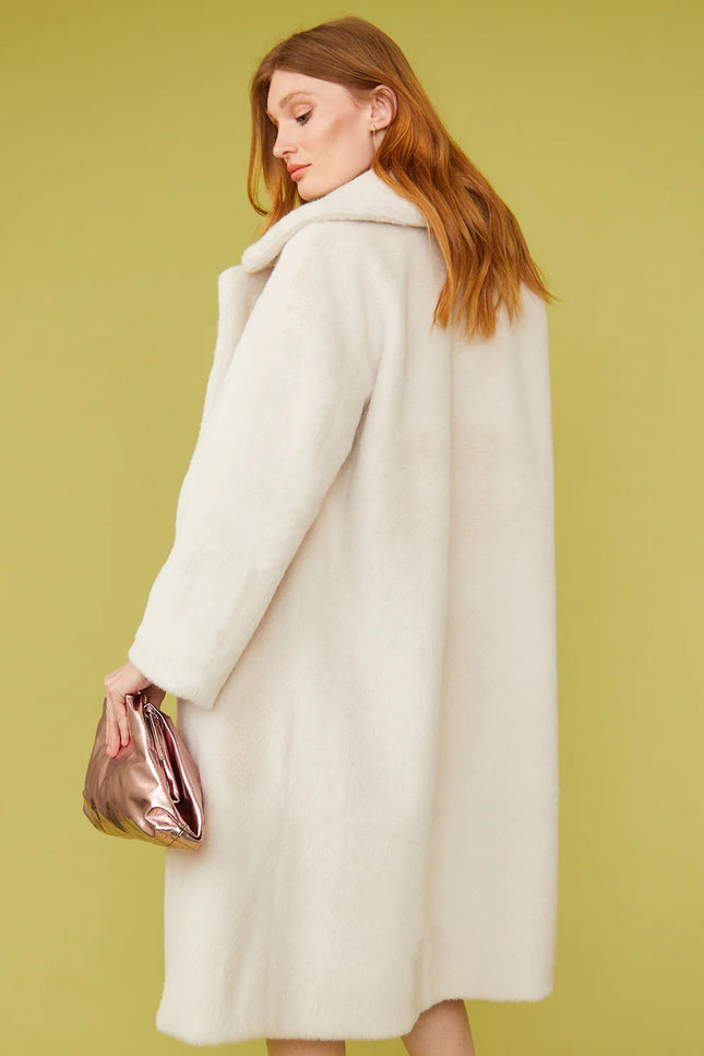 Cream Faux Fur Duchess Midi Coat-Faux Fur Coats-Buy Me Fur Ltd-Urbanheer