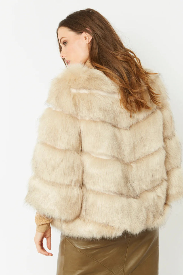 Cream Faux Fur Ella Coat-Faux Fur Coats-Buy Me Fur Ltd-Urbanheer
