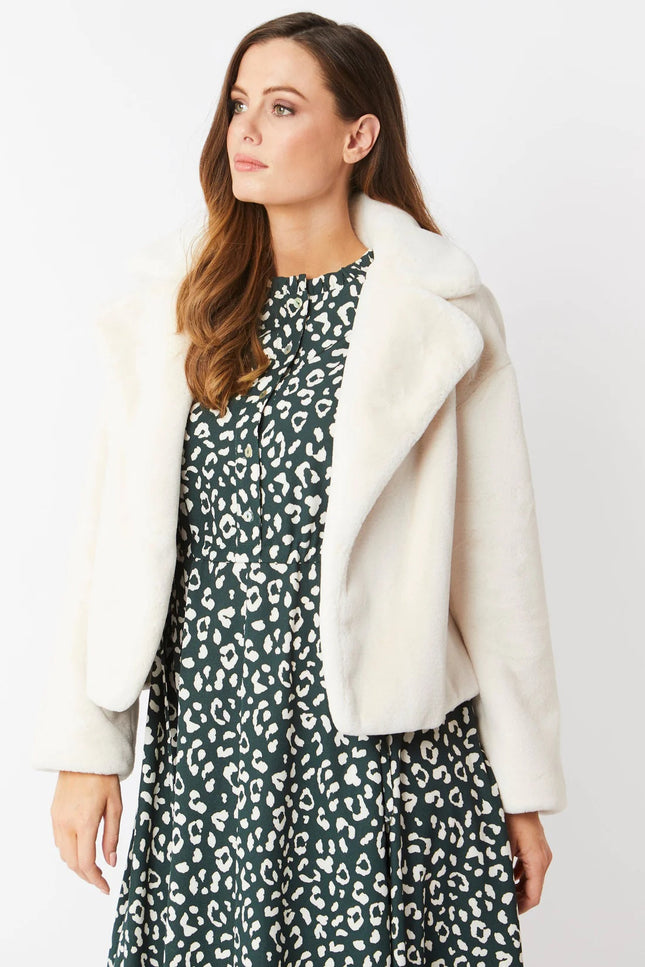 Cream Faux Fur Jacket-Clothing - Women-Buy Me Fur Ltd-L-XL-Cream-Faux Fur-Urbanheer