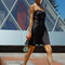 Black crystal-embellished satin mini dress-2KStyle-m-Urbanheer