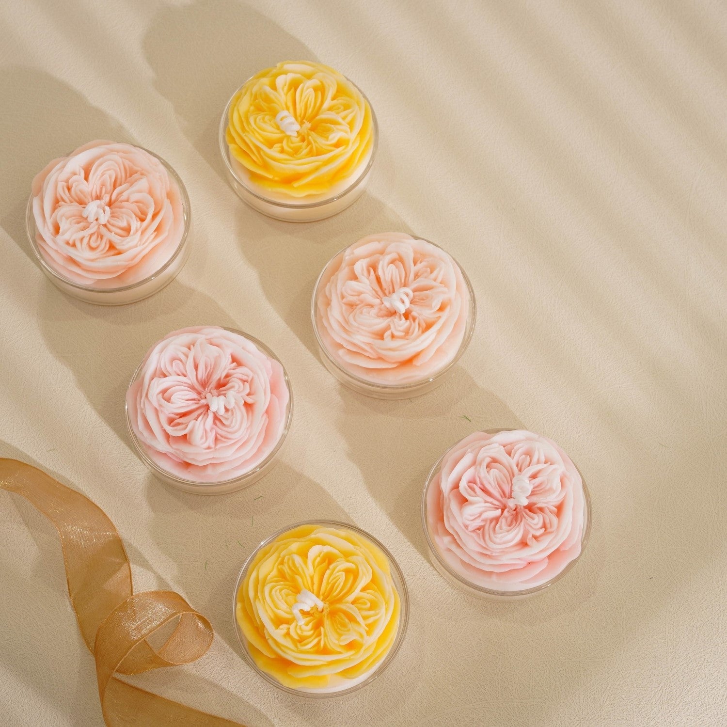 2-Pack Rose Candle-EP Designlab LLC-Pink&Yellow-Urbanheer