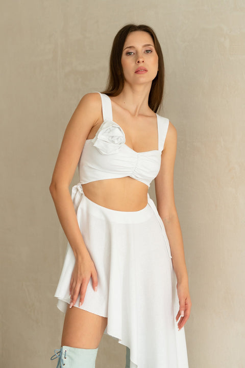 White rose linen top-Shape of Angel-XS-White-Urbanheer
