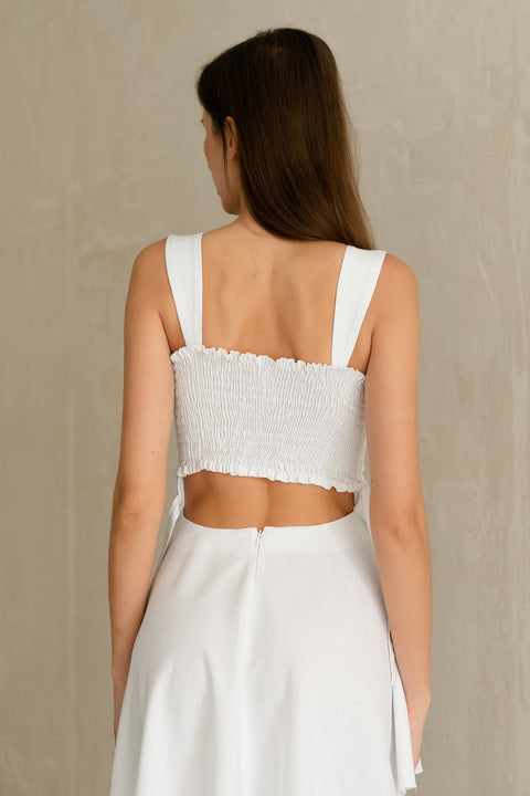 White rose linen top-Shape of Angel-XS-White-Urbanheer