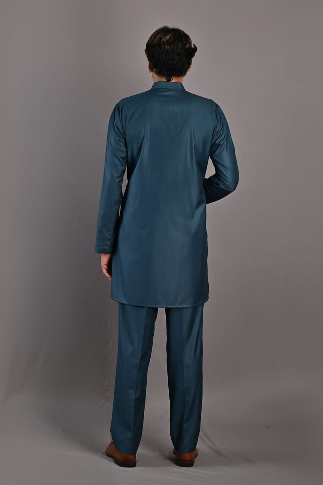 Admon - Maroon & Multi Printed Jacket With Teal Green Kurta & Pant Set-Jacket Sets-Bohame-XS-5'-5'4"-Urbanheer
