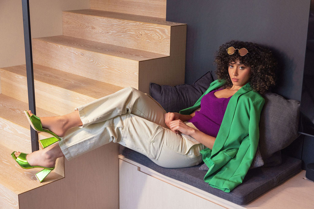 Daisy Block Heel-LulaMax Shoes-5-Green-Urbanheer