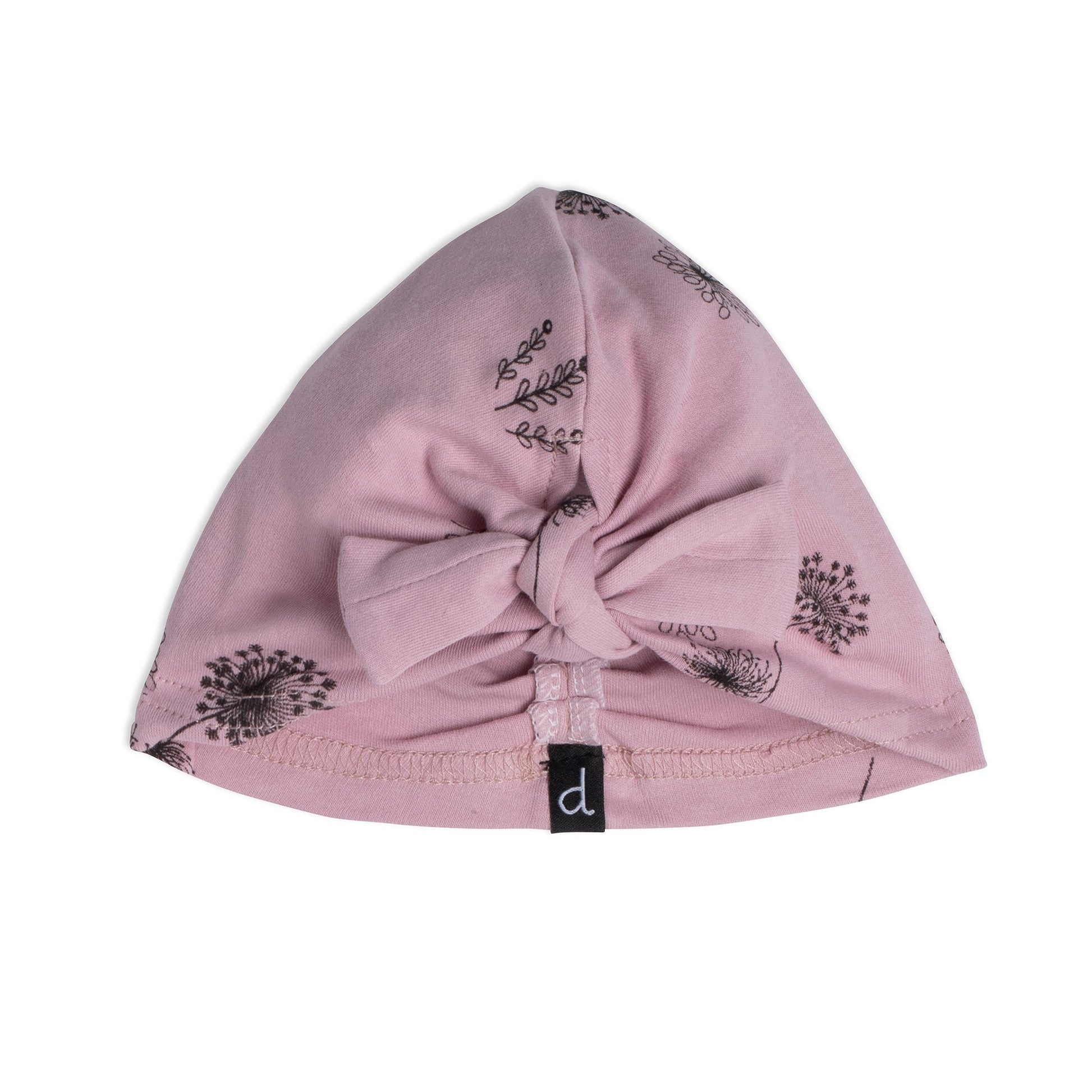 Organic Cotton Hat And Bib Set Printed Flowers Dusty Purple-Deux par Deux-3/9m-Urbanheer