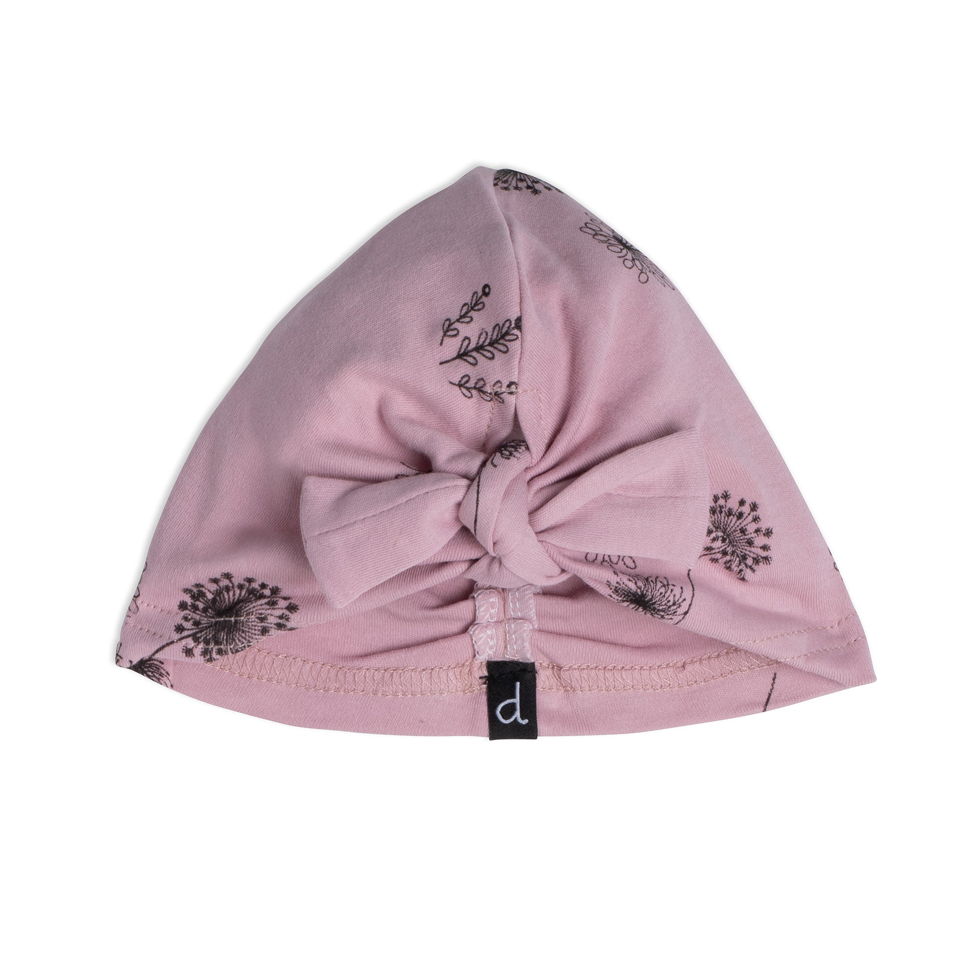 Organic Cotton Hat And Bib Set Printed Flowers Dusty Purple-Deux par Deux-3/9m-Urbanheer