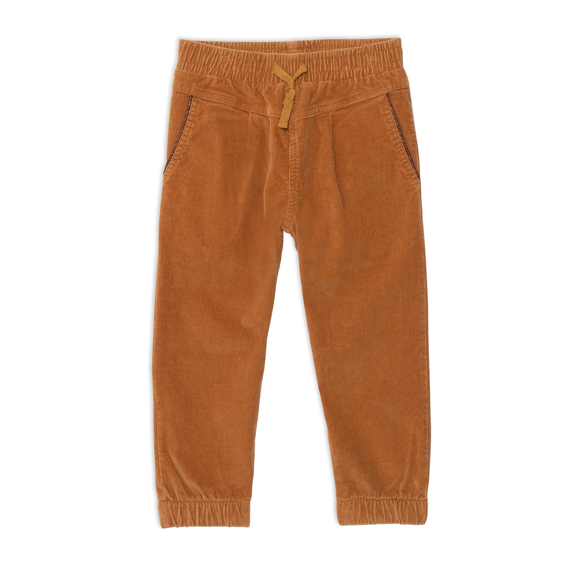 Corduroy Pant With Elastic Cuff Ocher-Deux par Deux-5-Urbanheer