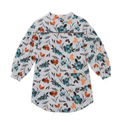 Printed Long Sleeve Dress With Watercolor Flowers-Deux par Deux-5-Urbanheer