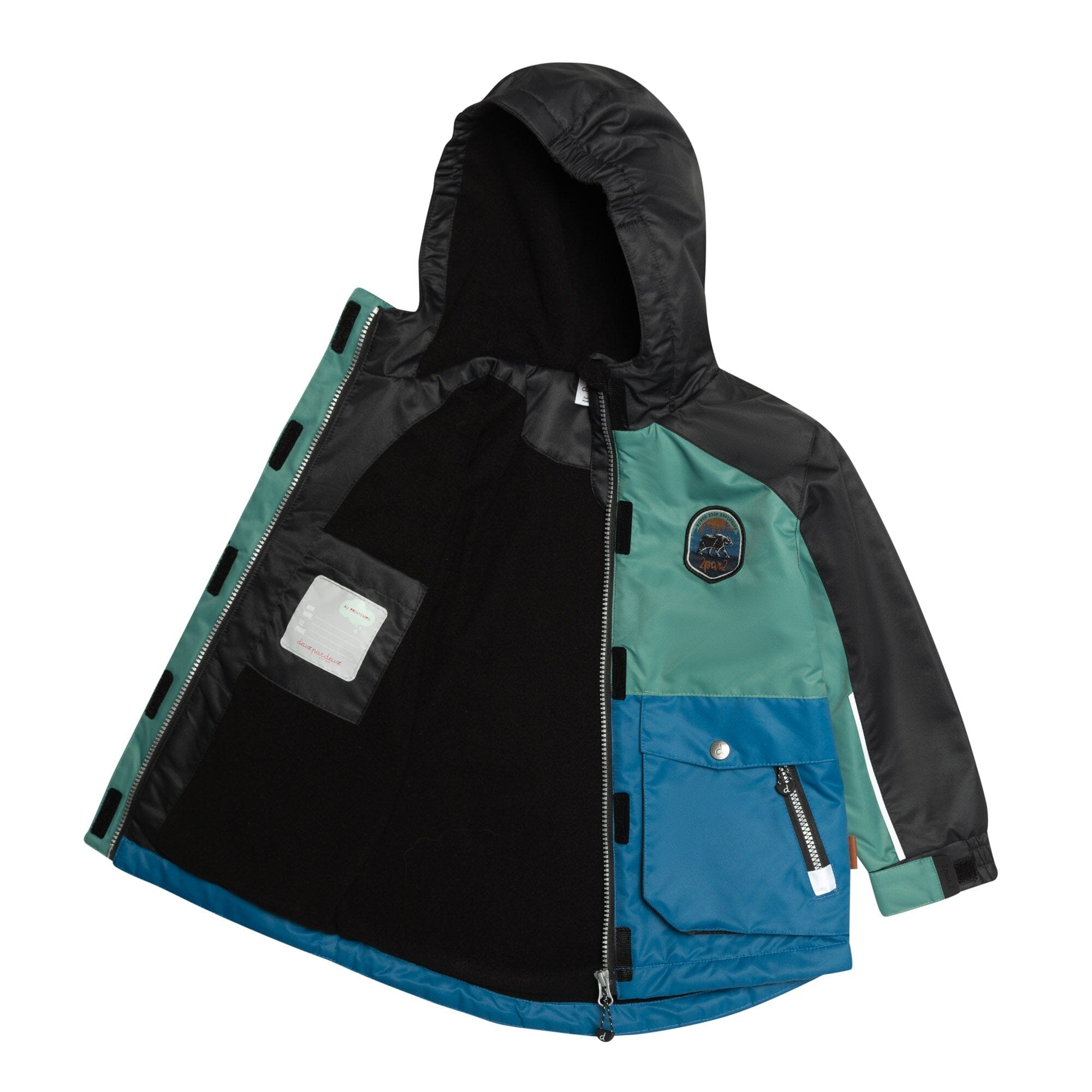 Colorblocked Two Piece Spring Rain Set Green, Blue & Brown-Deux par Deux-2-Urbanheer