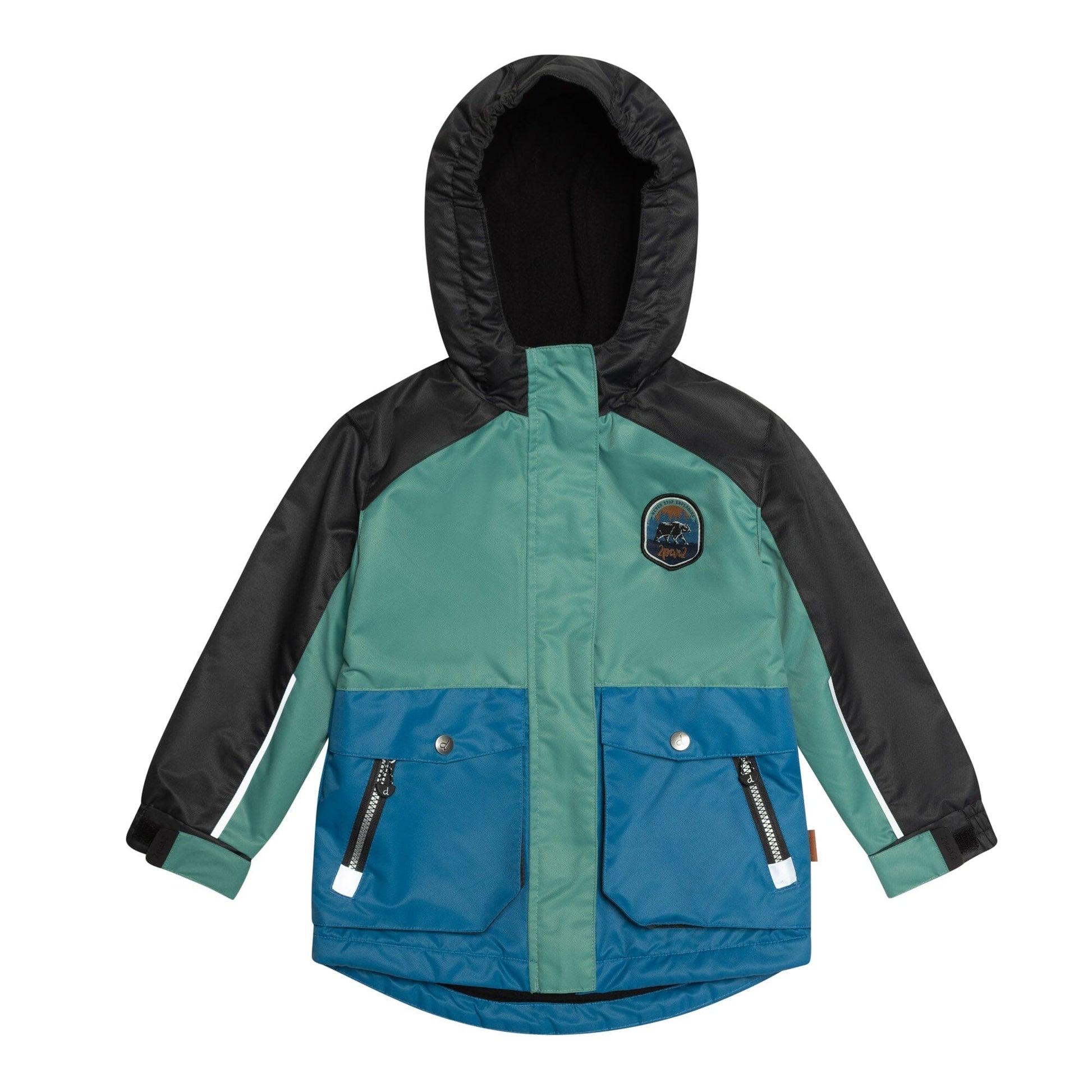 Colorblocked Two Piece Spring Rain Set Green, Blue & Brown-Deux par Deux-2-Urbanheer