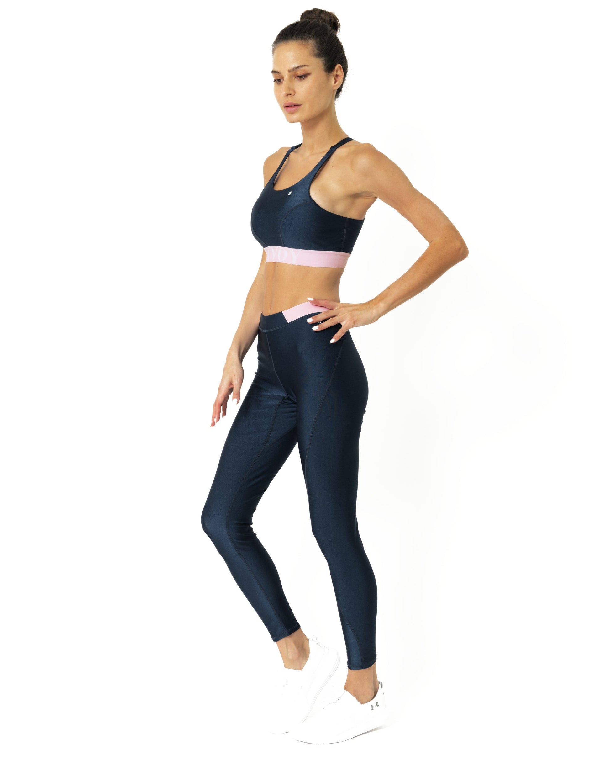 Hudson Two Piece Workout Set - Sports Crop Bra And Mid Rise Leggings-Savoy Active-Small-Urbanheer