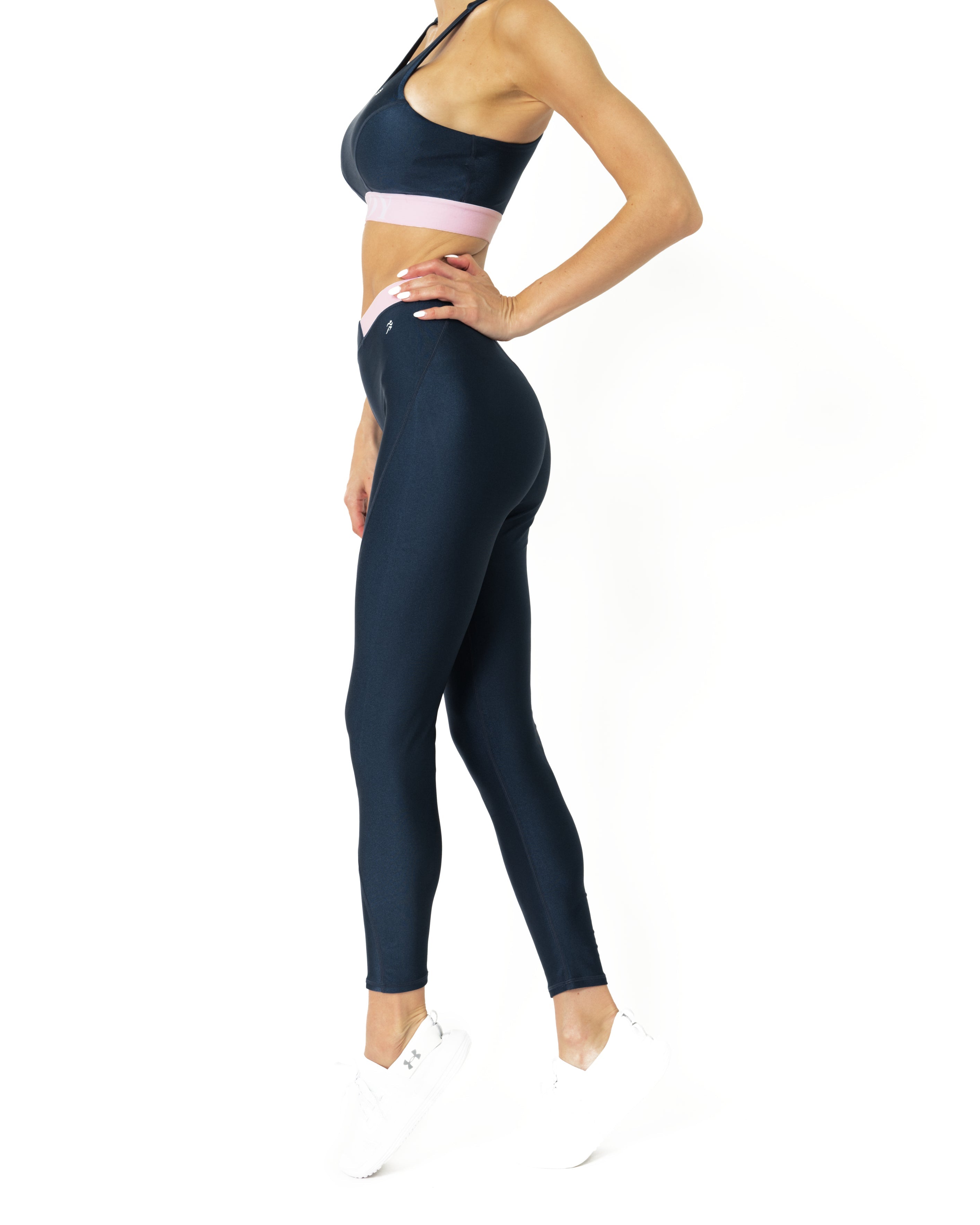 Hudson Two Piece Workout Set - Sports Crop Bra And Mid Rise Leggings-Savoy Active-Small-Urbanheer
