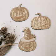 Pumpkins Halloween Party Supply - Wooden Ornament - Home Decor-Studio Rima-Stick With Tape-Urbanheer