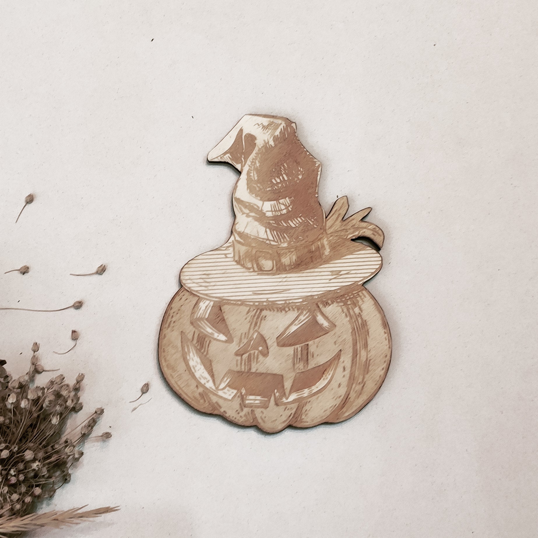 Pumpkins Halloween Party Supply - Wooden Ornament - Home Decor-Studio Rima-Hanging with Stripes-Urbanheer