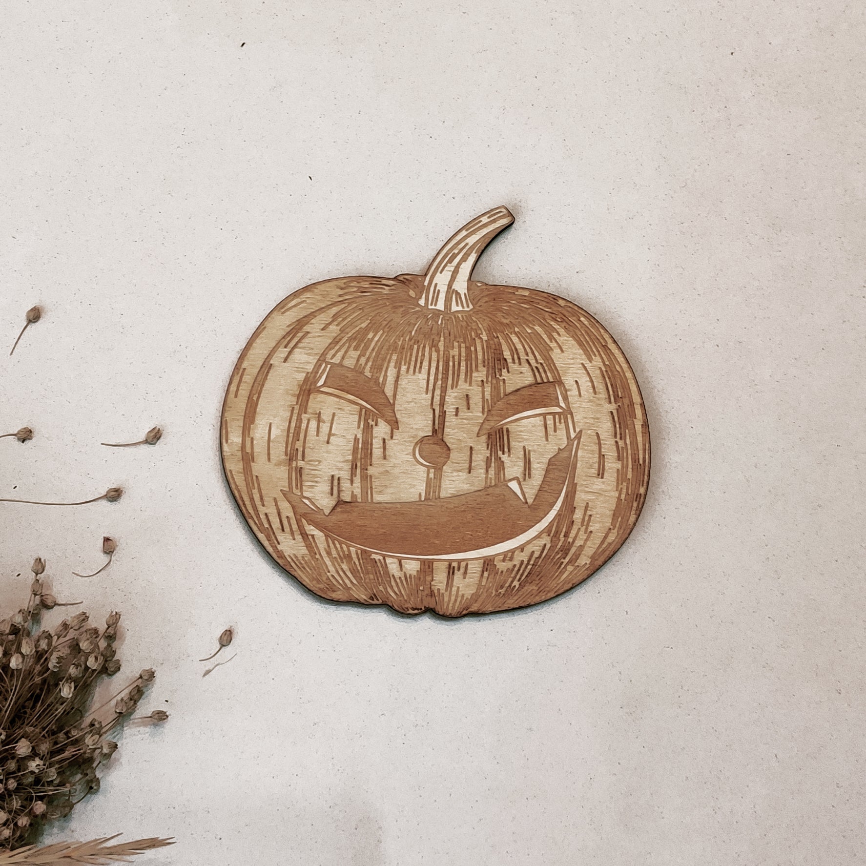 Pumpkins Halloween Party Supply - Wooden Ornament - Home Decor-Studio Rima-Hanging with Stripes-Urbanheer