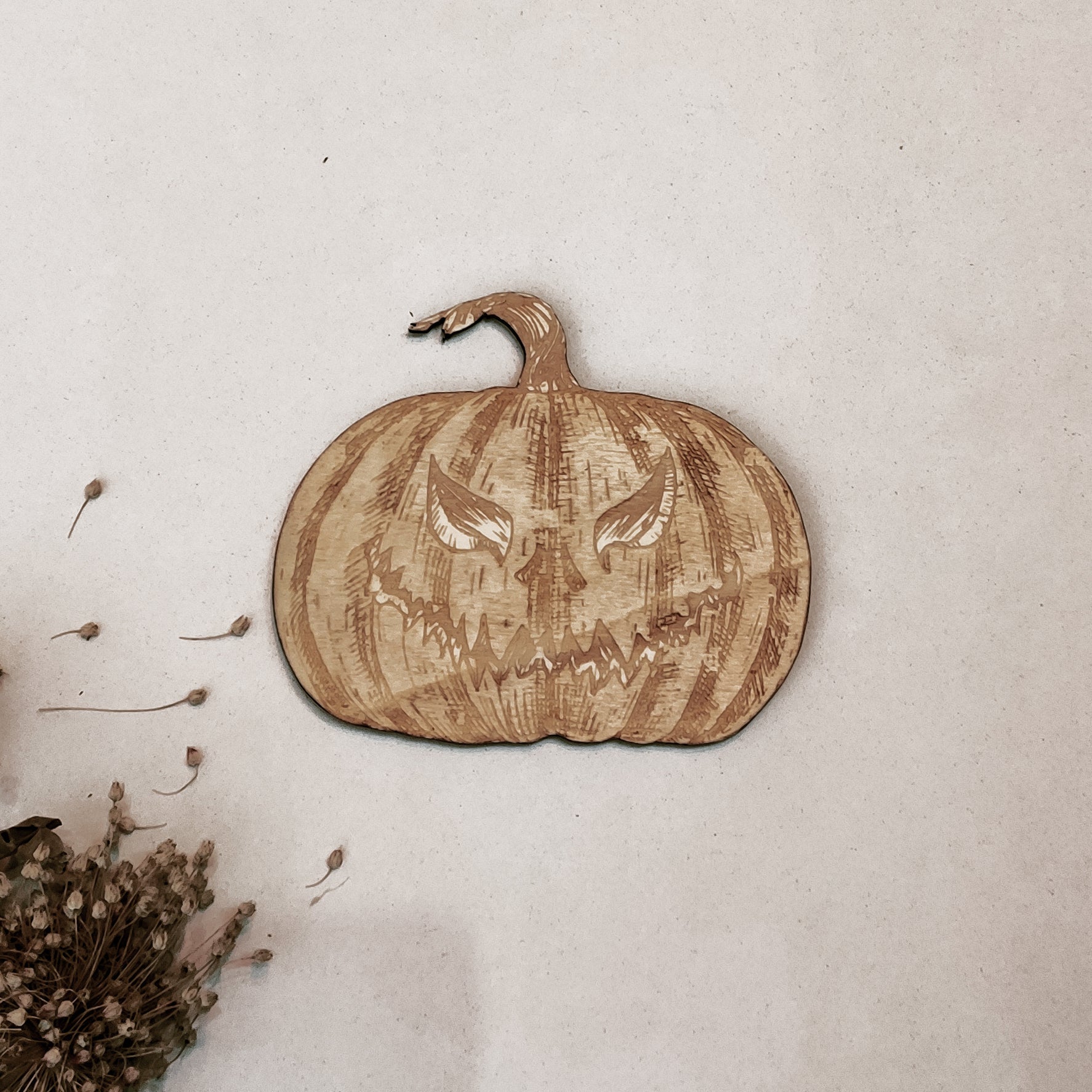 Pumpkins Halloween Party Supply - Wooden Ornament - Home Decor-Studio Rima-Hanging with Stripes-Urbanheer
