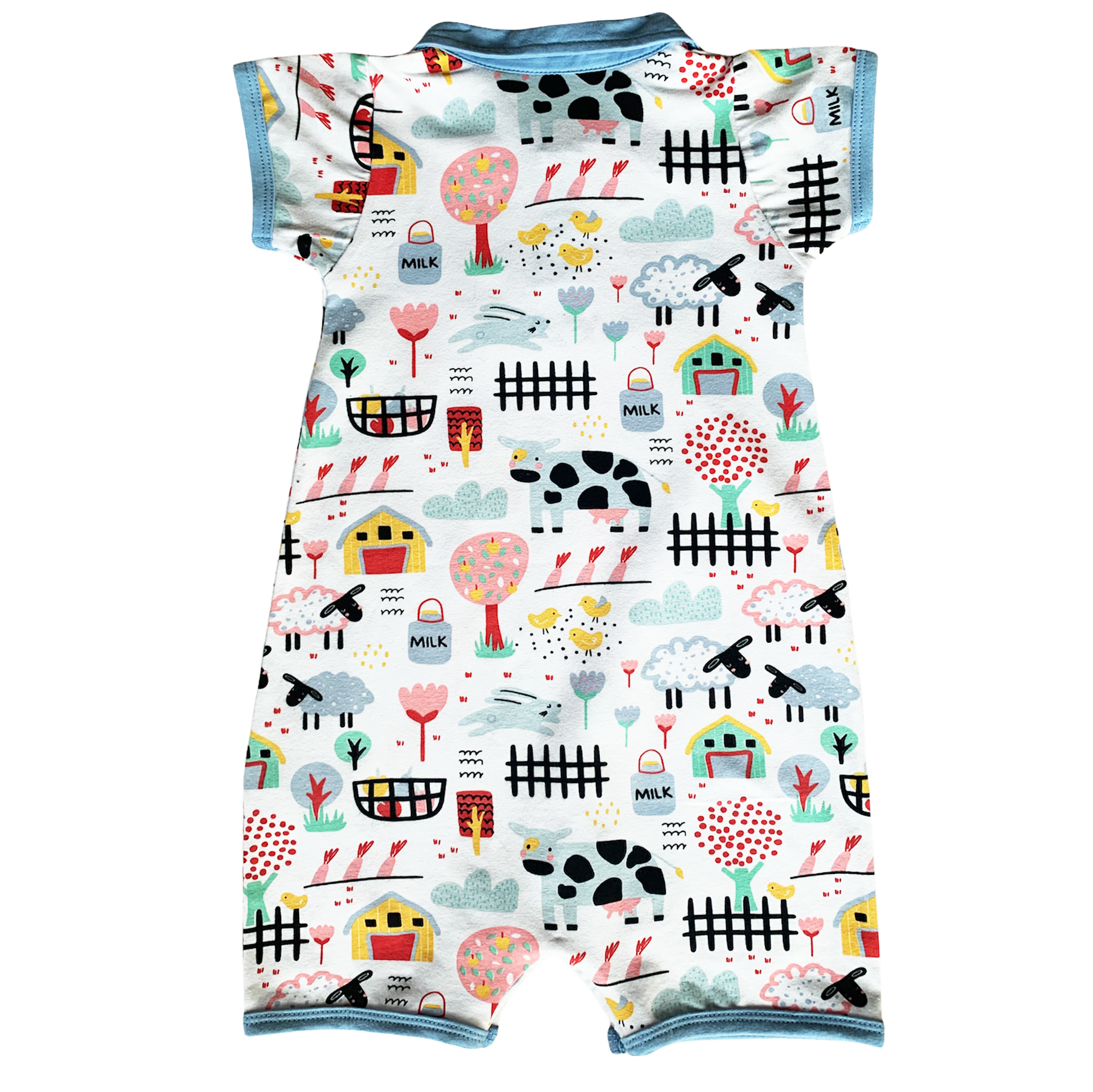 Annloren Baby/Toddler Boys Short Sleeve Fun Farm Animal Romper-AnnLoren-6-12 Mo-Urbanheer