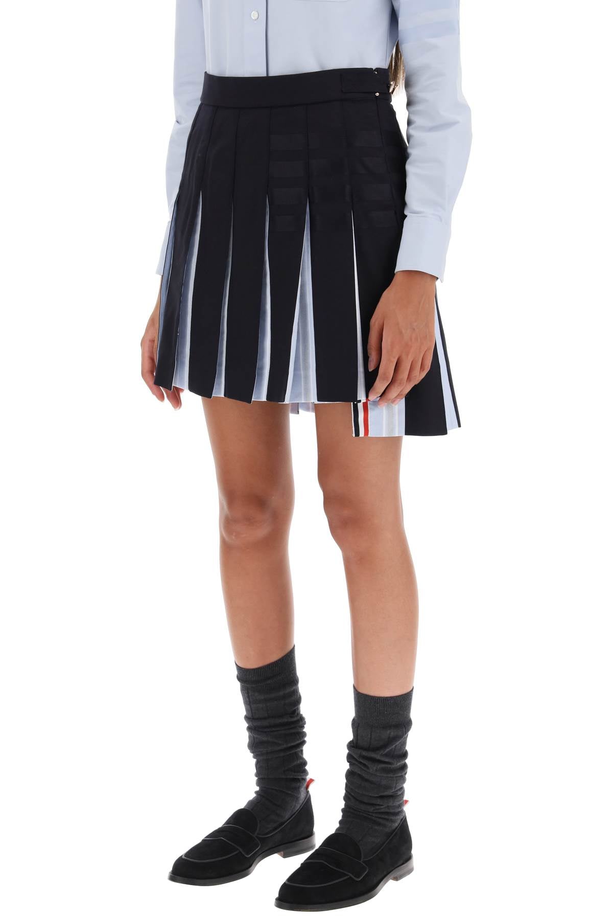 Thom browne 4-bar pleated mini skirt-Thom Browne-40-Urbanheer