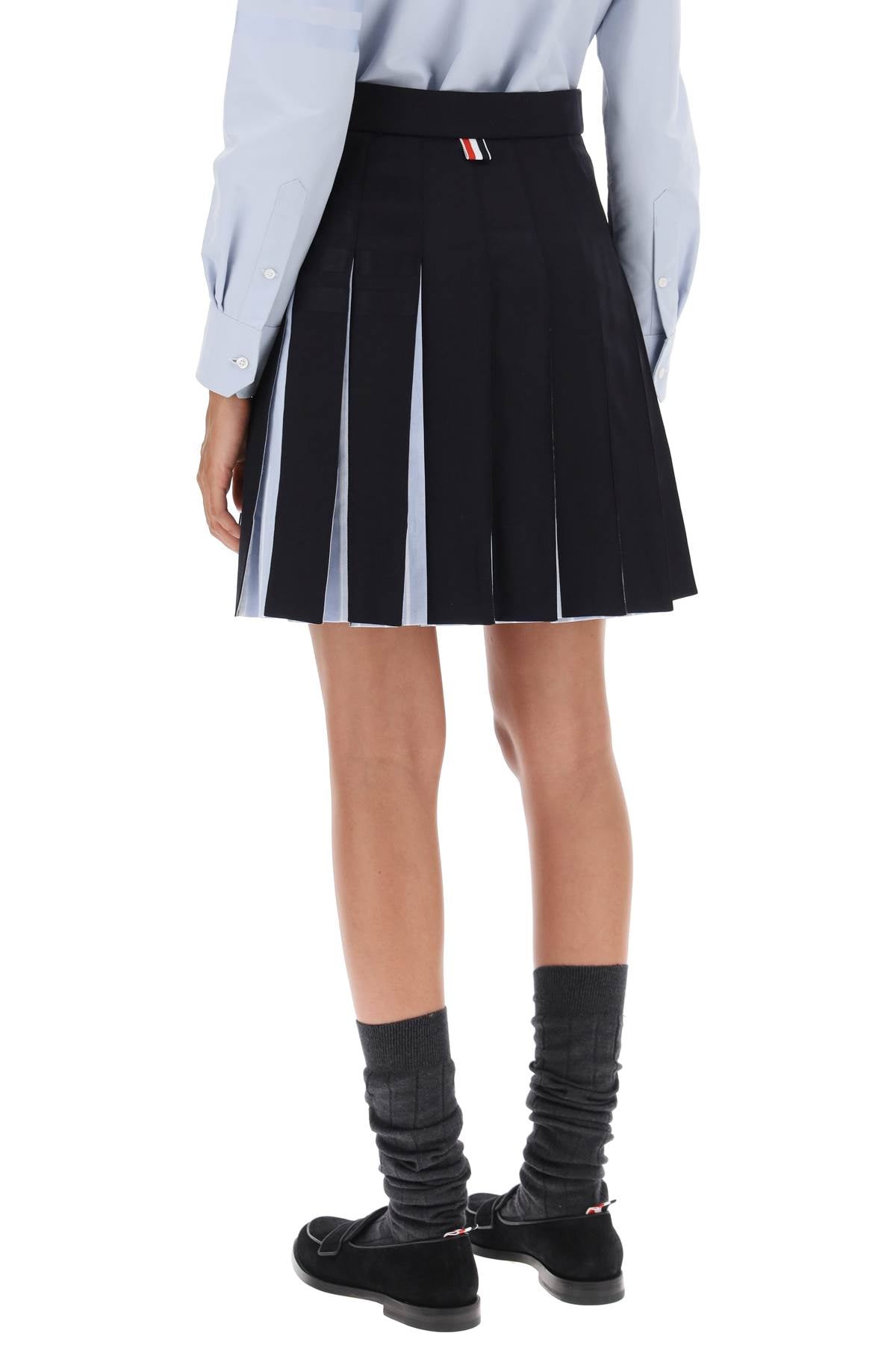 Thom browne 4-bar pleated mini skirt-Thom Browne-40-Urbanheer
