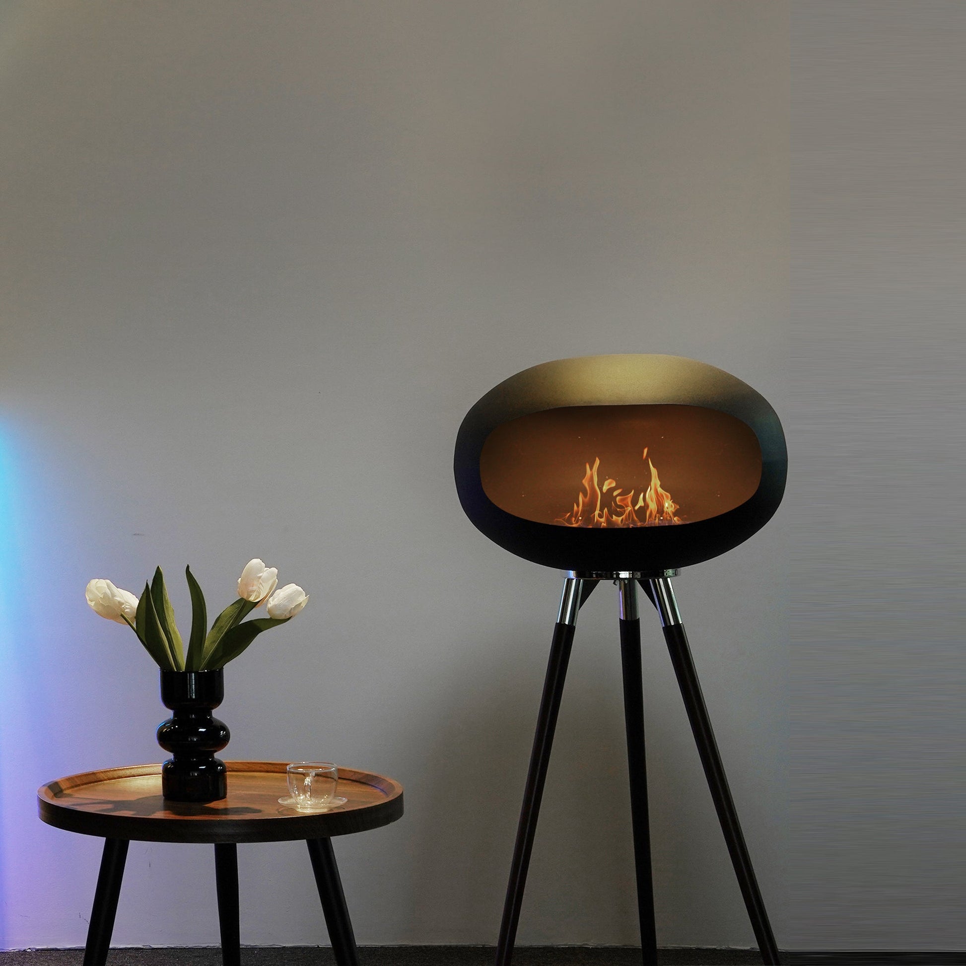 Tripod Indoor + Outdoor Ethanol Fireplace-Fireplaces-lampdepot-Urbanheer