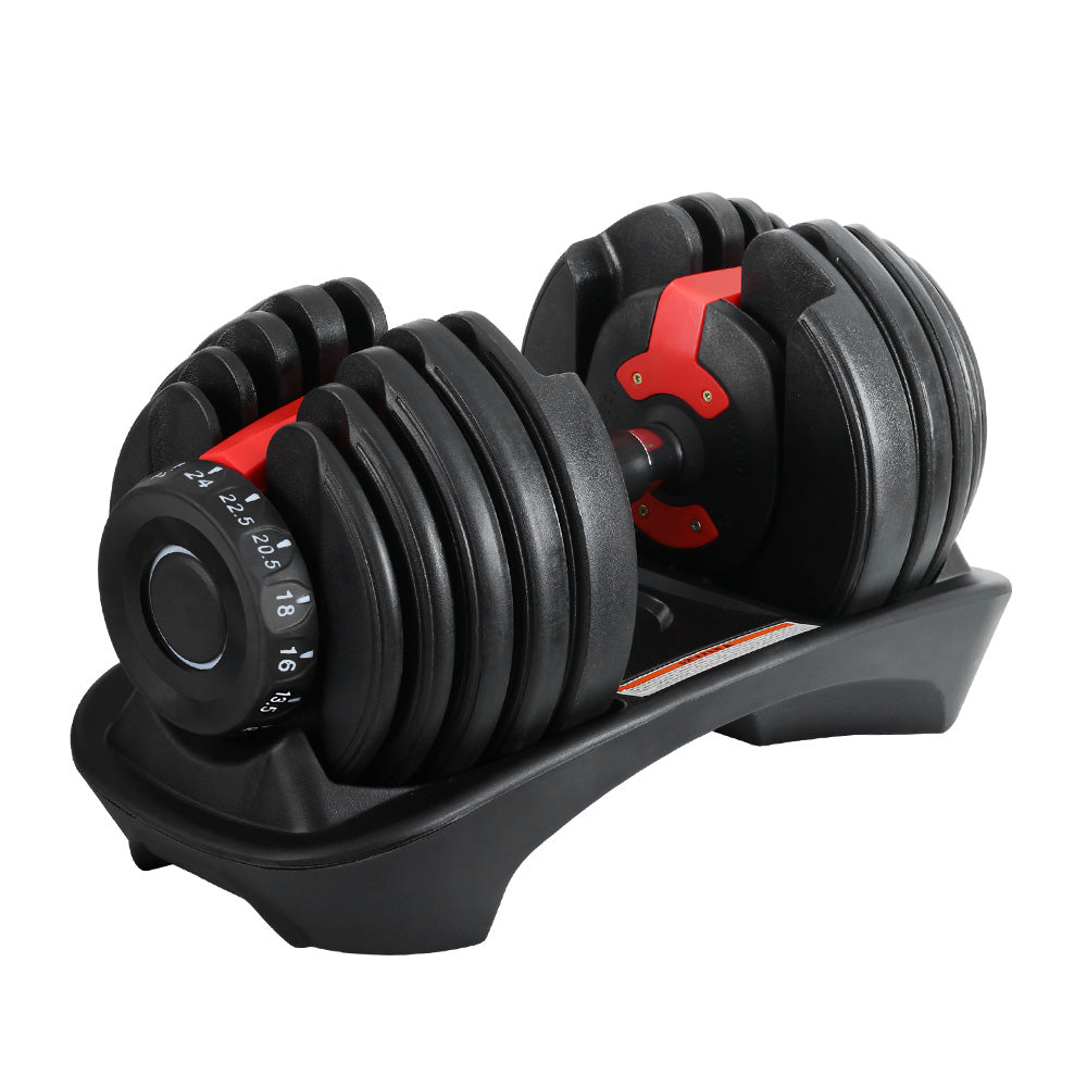 24Kg Adjustable Dumbbell Dumbbells Weight Plates Home Gym Fitness Exercise-Unbranded-Urbanheer