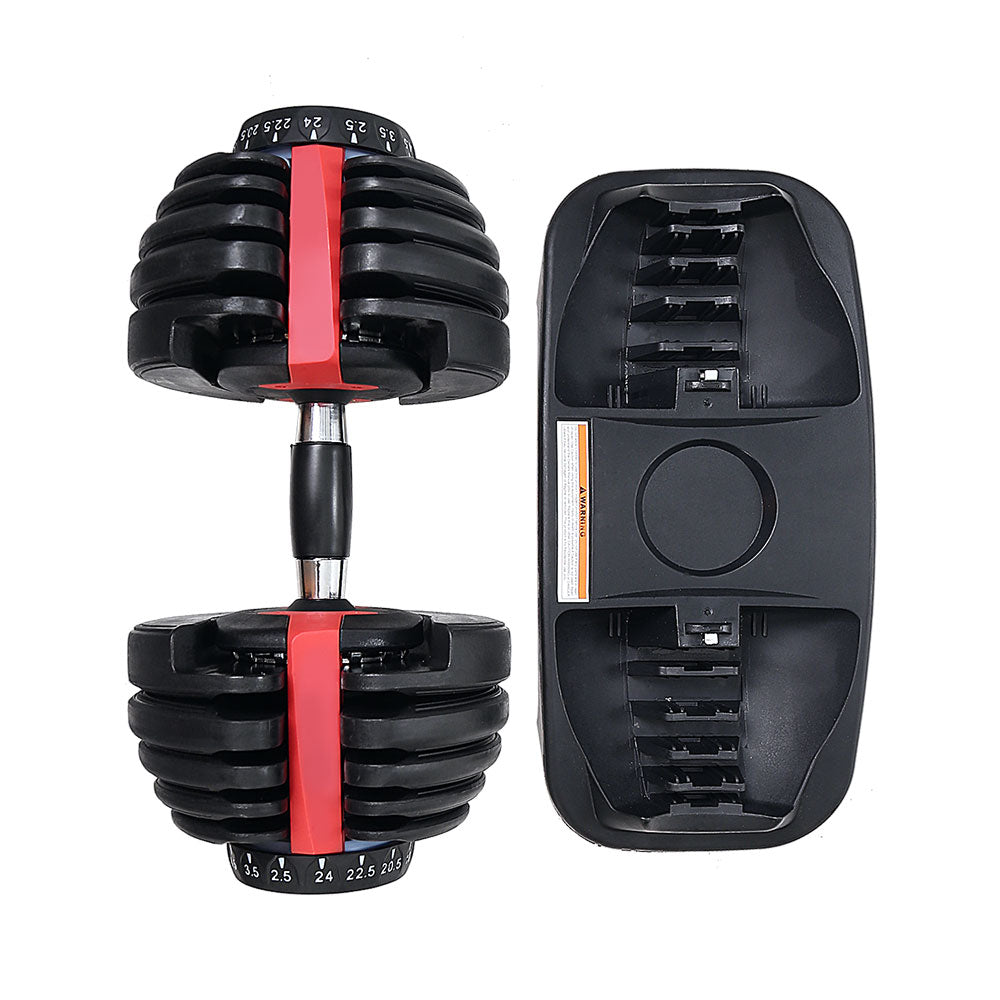 2Pcs 24Kg Adjustable Dumbbell Weight Dumbbells Plates Home Gym Fitness Exercise-Unbranded-Urbanheer