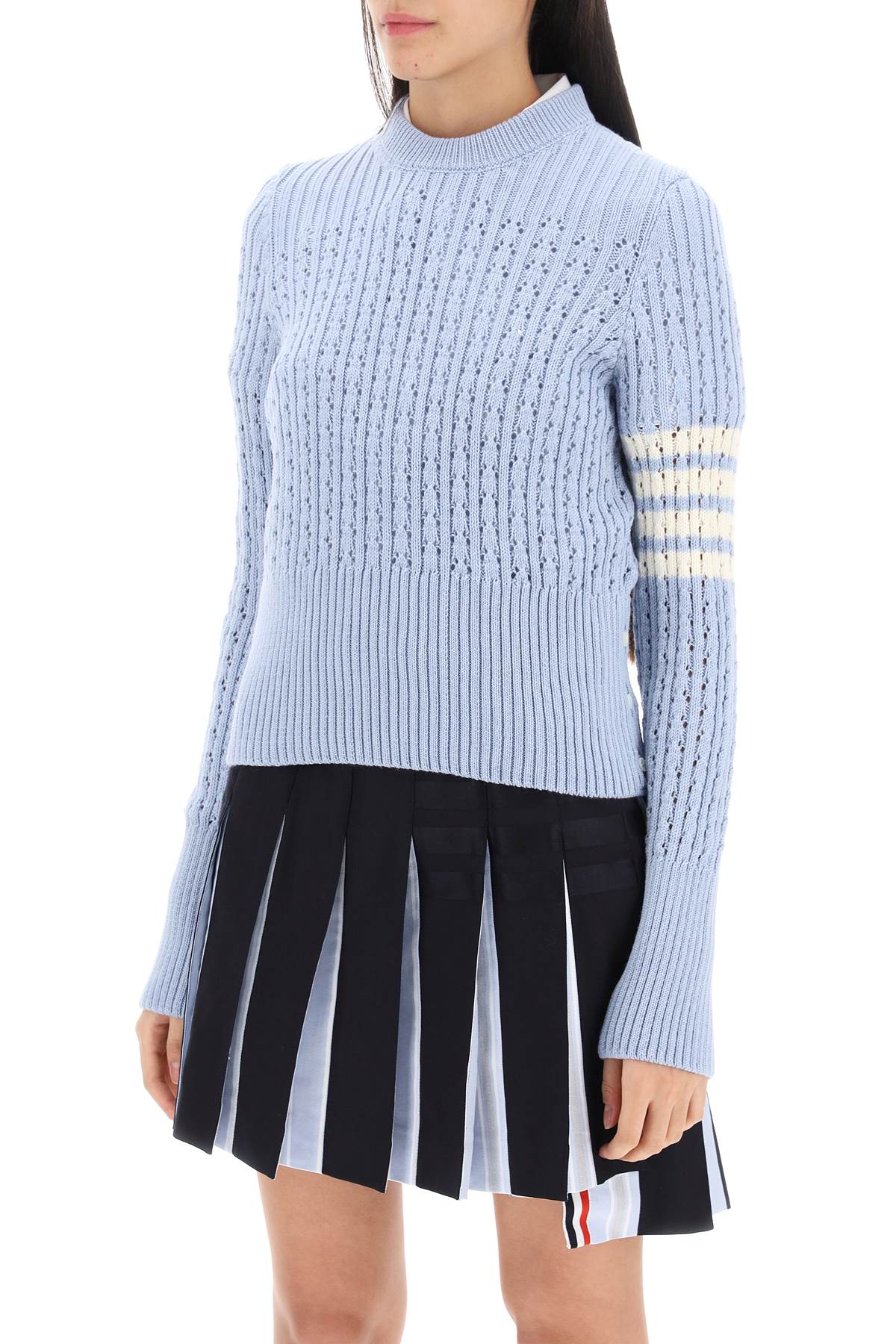 Thom browne pointelle stitch merino wool 4-bar sweater-Thom Browne-40-Urbanheer