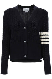Thom browne pointelle stitch merino wool 4-bar cardigan-Thom Browne-40-Urbanheer