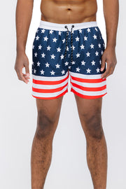 Flag Print Swim Shorts-WEIV -Los Angeles-S-Urbanheer