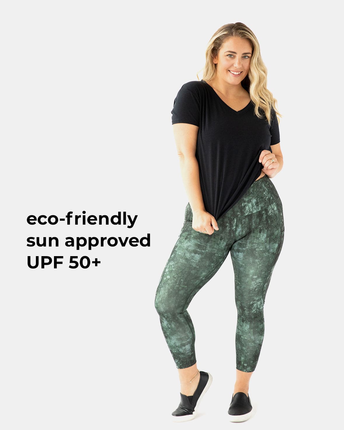 Hello Sunshine Upf V-Neck – Booya Black-Top - Hello Sunshine UPF V-Neck-Handful-XS-Booya Black-Urbanheer