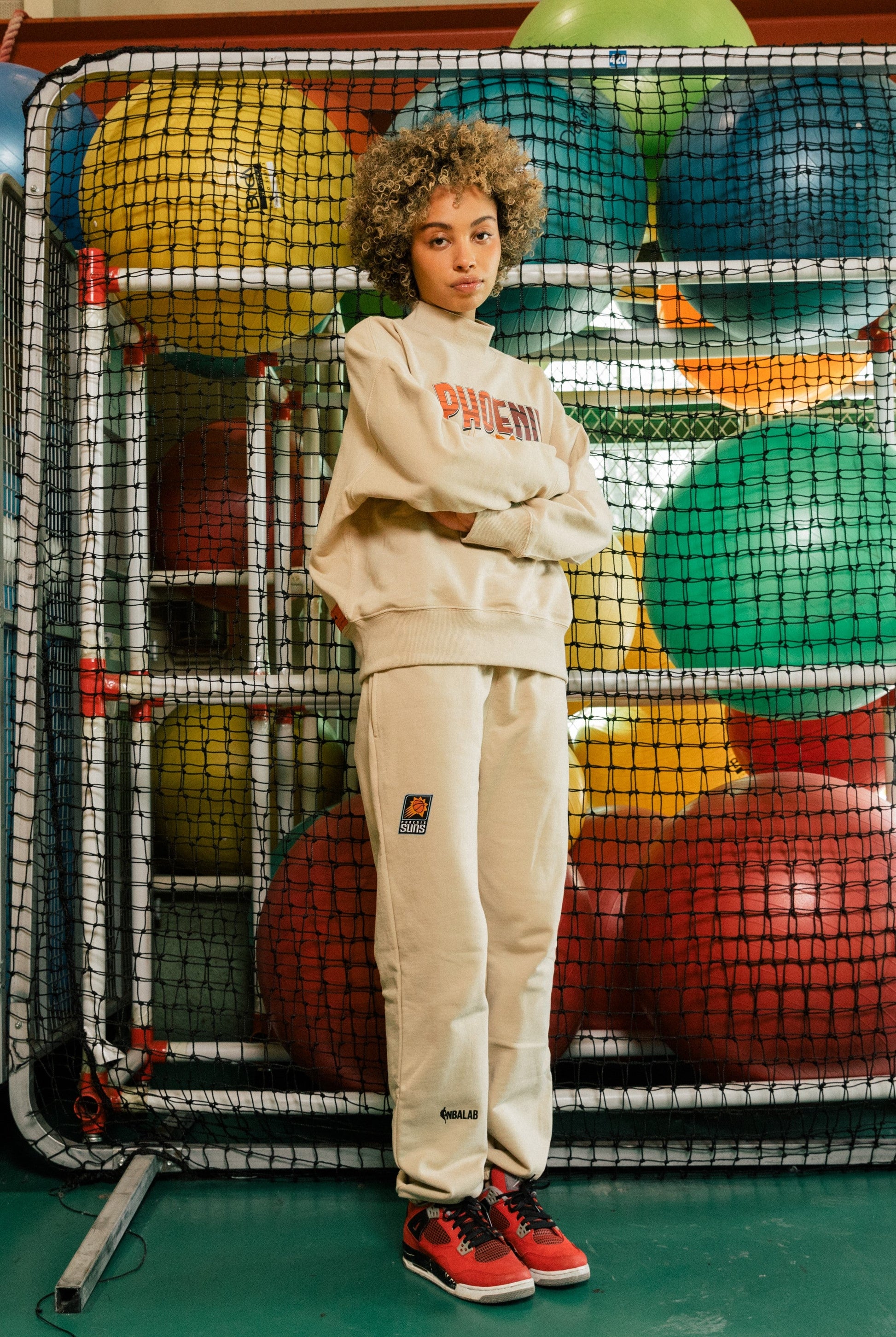 Phoenix Suns Sweatsuit Pants Only-mock neck bottoms-Qore-S/M-Urbanheer