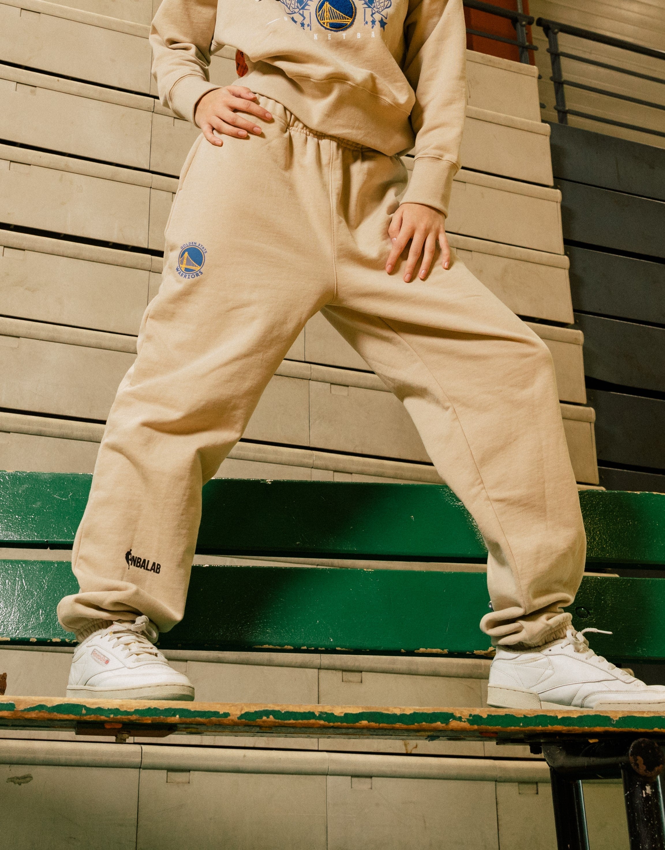 Golden State Warriors Sweatsuit Pants Only-mock neck bottoms-Qore-S/M-Urbanheer