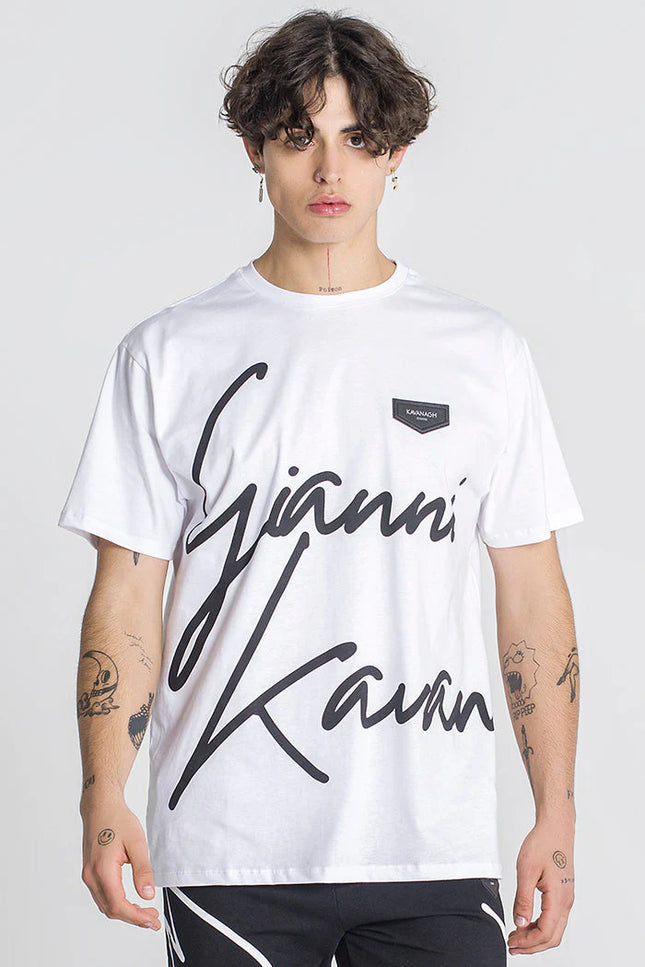White Chromatica Oversized Signature Tee-Clothing - Men-Gianni Kavanagh-Urbanheer