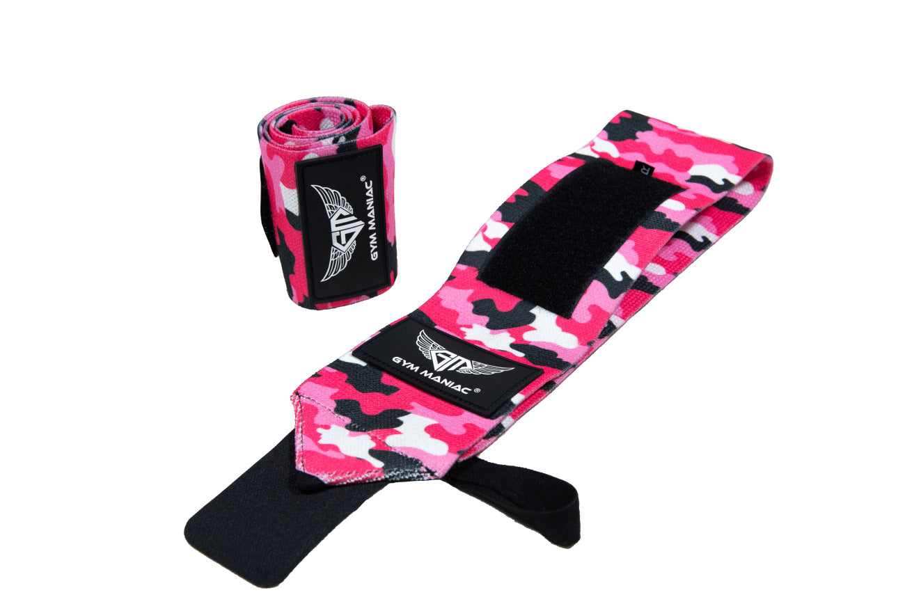 Gym Maniac Gm Weightlifting Wrist Wraps - Pink Camo-Gym Maniac GM s.r.o.-Urbanheer