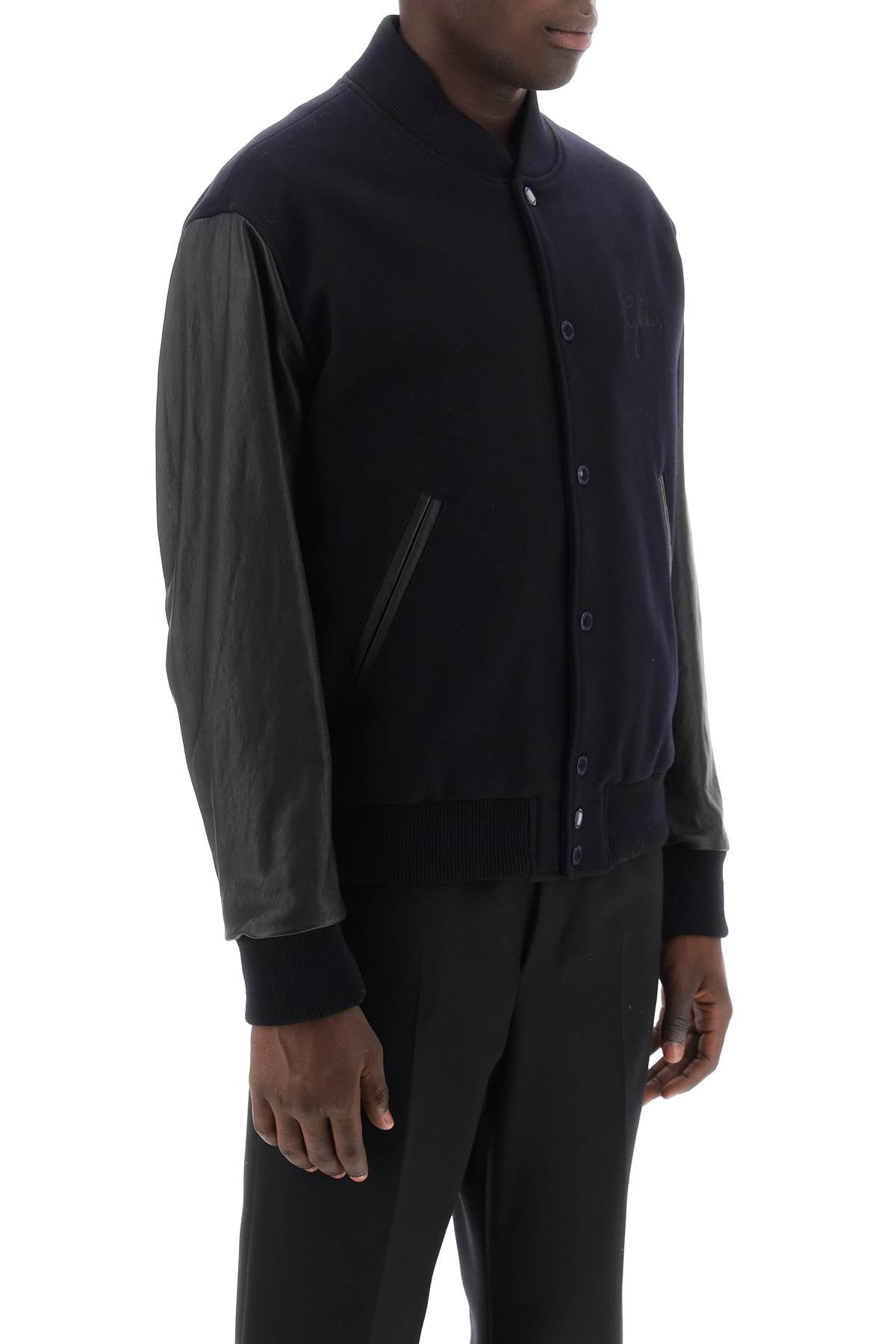 Golden Goose Aleandro Bomber Jacket With Leather Sleeves-Golden Goose-50-Urbanheer