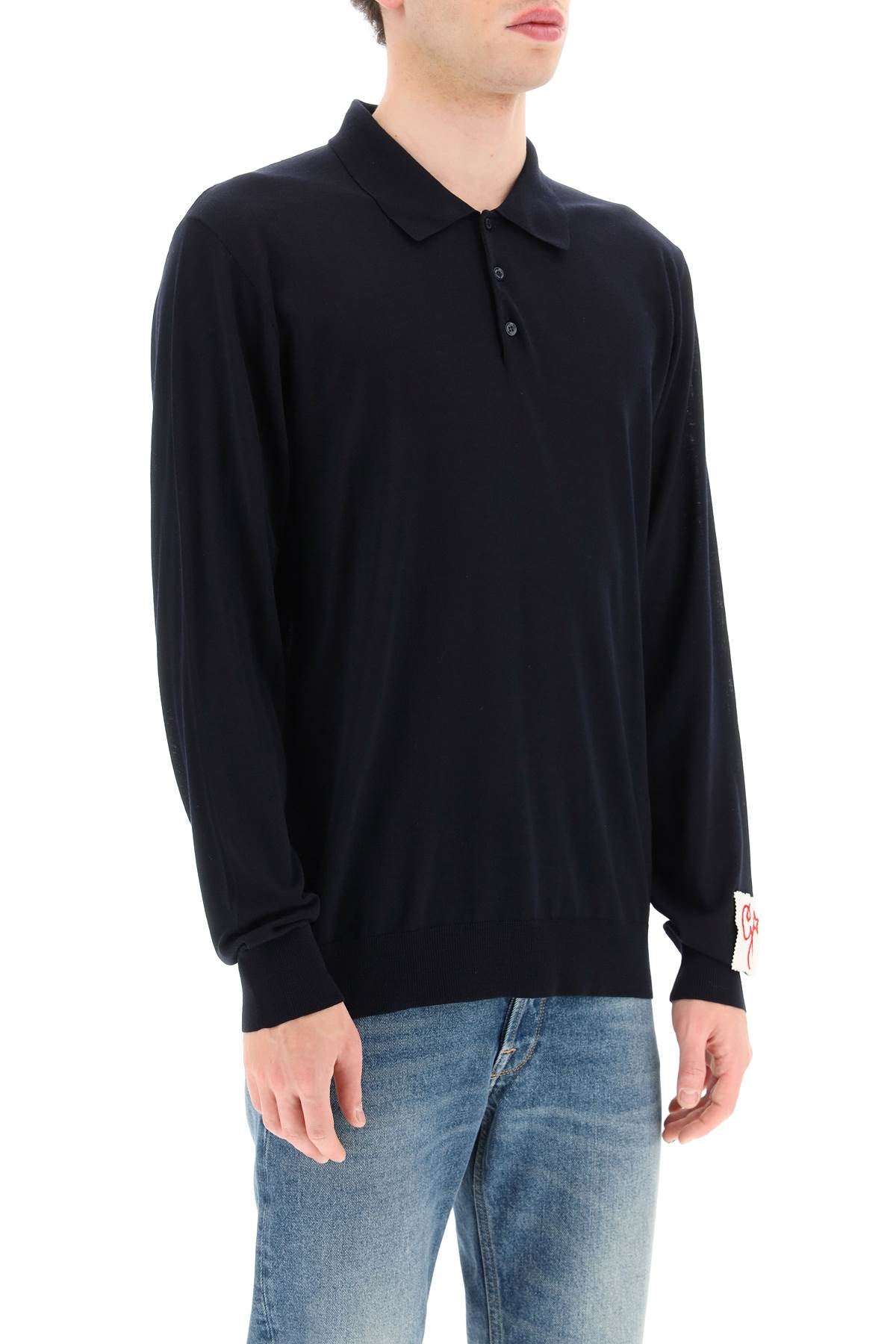 Golden Goose Long-Sleeve Knit Polo Shirt-Golden Goose-M-Urbanheer