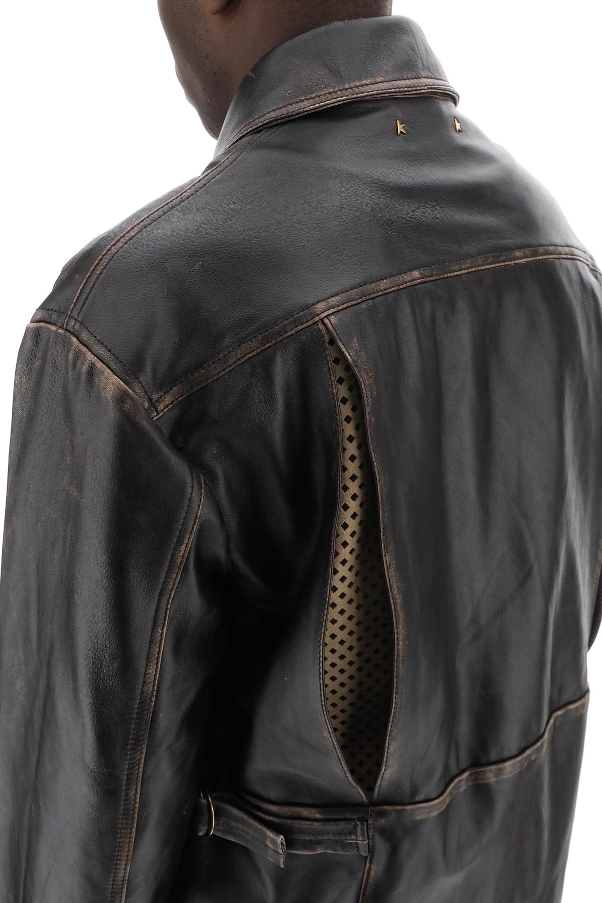 Golden goose leone aviator jacket in lived-in-effect leather-Golden Goose-48-Urbanheer