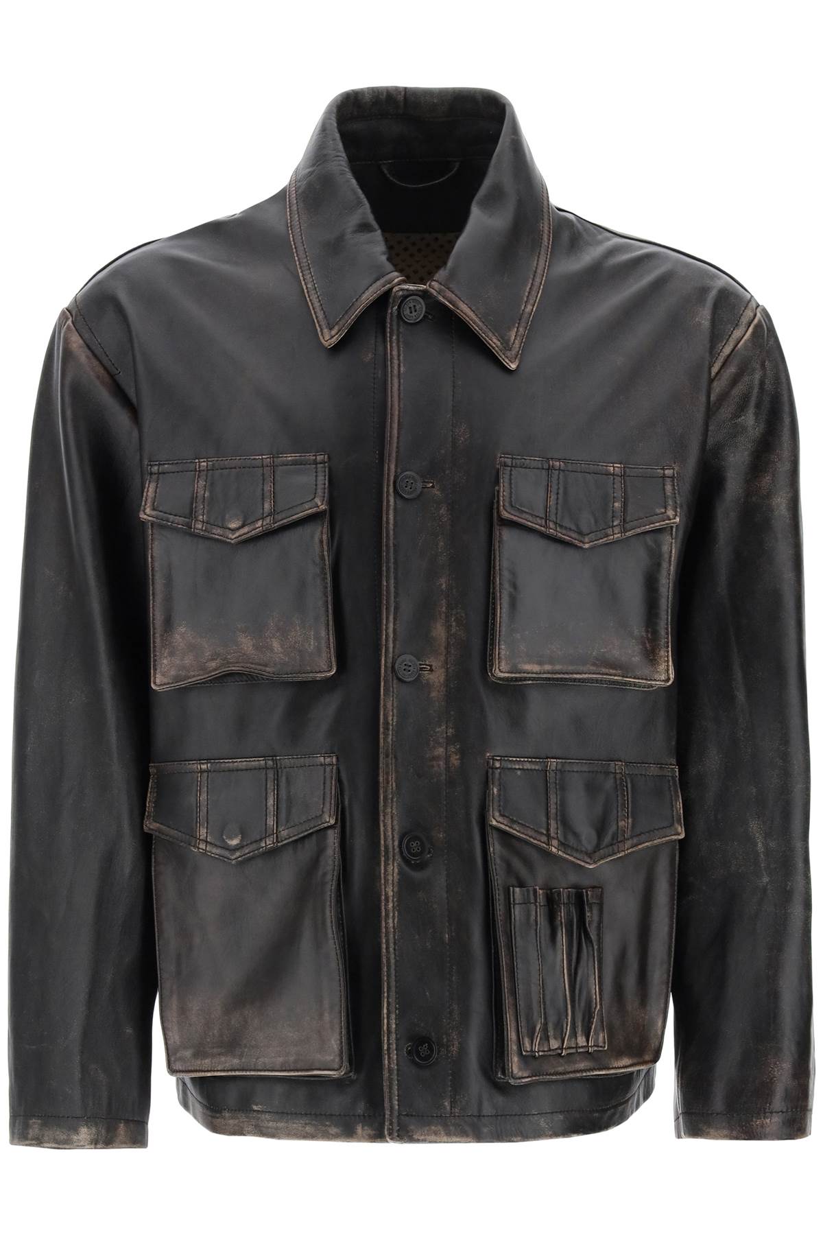Golden goose leone aviator jacket in lived-in-effect leather-Golden Goose-48-Urbanheer